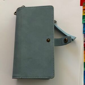 Chic Sky Blue Phone Case with Strap